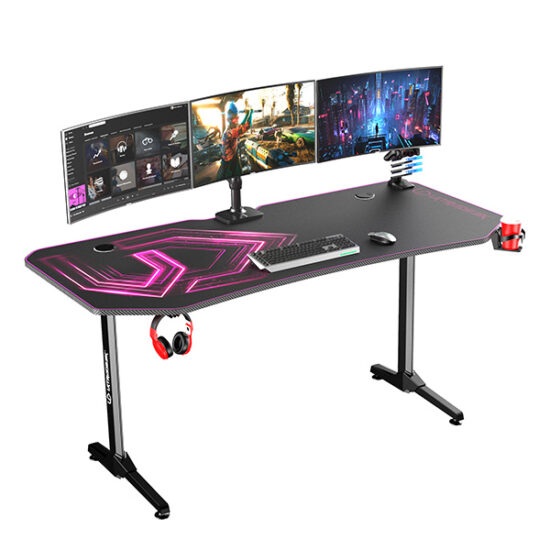 Herní stůl ULTRADESK FRAG XXL PINK – černá/růžová