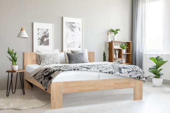 Dvoulůžkové - Ahorn Vento - vá postel Vento 210x160 cm buk napoj. MM nougat