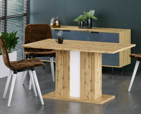 Jídelní stoly - Casarredo Jídelní stůl CASTRO – dub wotan/bílá
