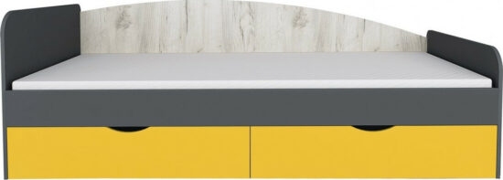 Jednolůžkové - Casarredo Postel 90x200 DISNEY dub kraft bílý/šedý grafit/žlutá