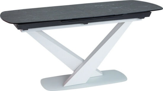 Jídelní stoly - Casarredo Jídelní stůl rozkládací CASSINO II bílý mat/ceramic grafit