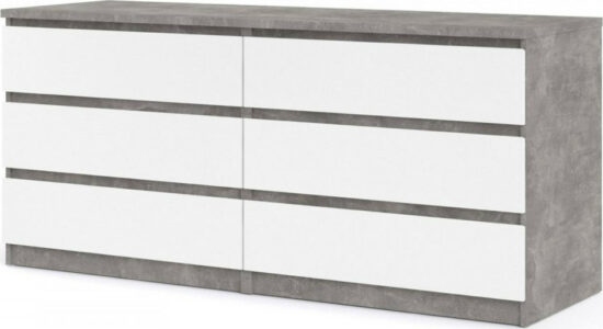 Univerzální - Falco Komoda Simplicity 232 beton/bílý lesk