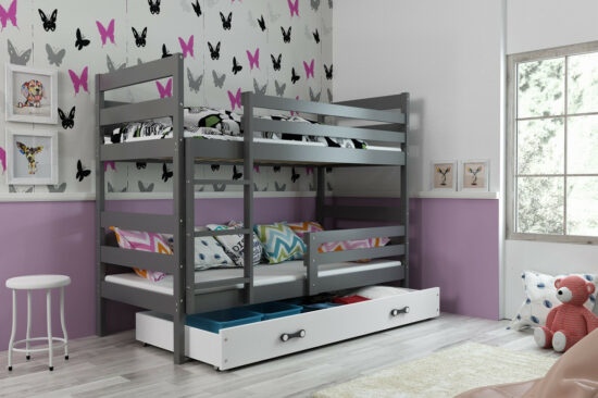 Dětské patrové postele - Falco Patrová postel s přistýlkou Norbert grafit