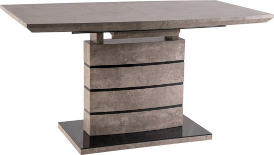 Jídelní stoly - Casarredo Jídelní stůl rozkládací LEONARDO 140x80 - beton/černá