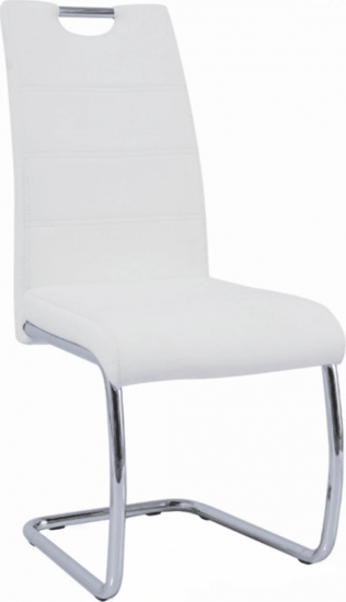 Jídelní židle - Tempo Kondela Jídelní židle ABIRA NEW - bílá ekokůže / chrom + kupón KONDELA10 na okamžitou slevu 3% (kupón uplatníte v košíku)