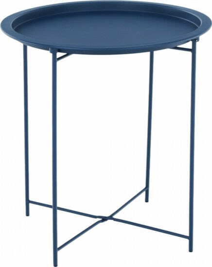 Odkládací stolky - Tempo Kondela Příruční stolek s odnímatelným tácem RENDER - tmavě modrý + kupón KONDELA10 na okamžitou slevu 3% (kupón uplatníte v košíku)