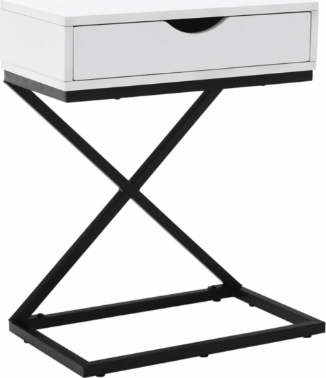 Odkládací stolky - Tempo Kondela Příruční/noční stolek VIRED - bílá/černá + kupón KONDELA10 na okamžitou slevu 3% (kupón uplatníte v košíku)