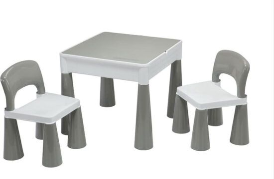 Dětské sety (stůl a židle) - NEW BABY Dětský set NEW BABY šedo-bílá
