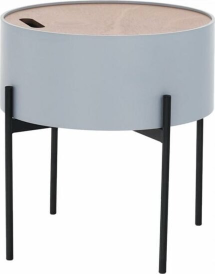 Odkládací stolky - Tempo Kondela Příruční stolek MOSAI - šedá / přírodní / černá + kupón KONDELA10 na okamžitou slevu 3% (kupón uplatníte v košíku)
