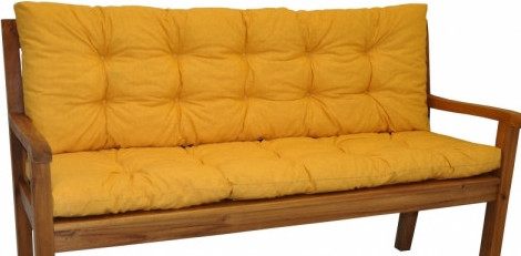Podušky na lavice - Axin Trading Polstr na zahradní lavičku 120 cm - žlutý melír