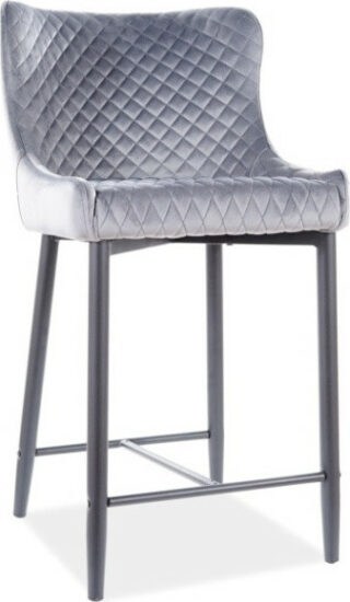 Barové židle - Casarredo Barová židle TIAN B H-2 VELVET šedá/černá