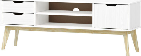 Televizní stolky - Idea TV stolek 1 dveře + 2 zásuvky BONITO bílý lak
