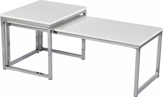 Konferenční stolky - Tempo Kondela Set dvou konferenčních stolků ENISA TYP 2 - bílá + kupón KONDELA10 na okamžitou slevu 3% (kupón uplatníte v košíku)