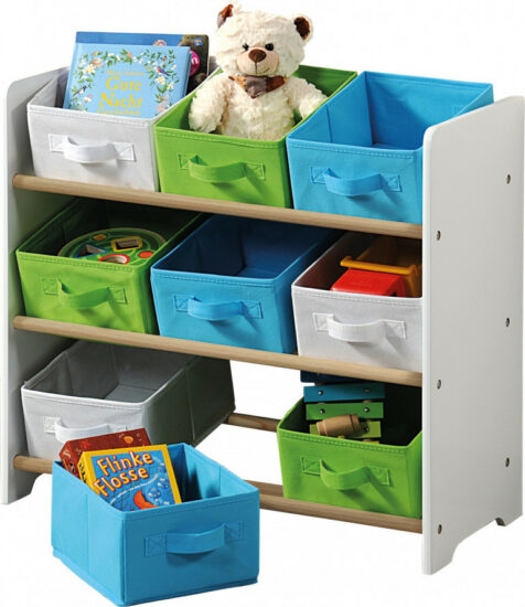 Dětské komody a boxy - Kesper Organizer na hračky s barevnými boxy UBKE0414
