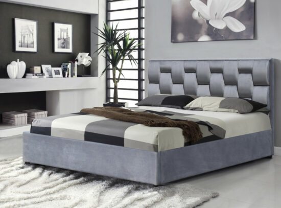 Dvoulůžkové - Halmar Manželská postel ANNABEL 160x200 cm - šedá
