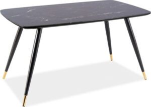 Jídelní stoly - Casarredo Jídelní stůl CYRYL I 140x80 černá/zlatá