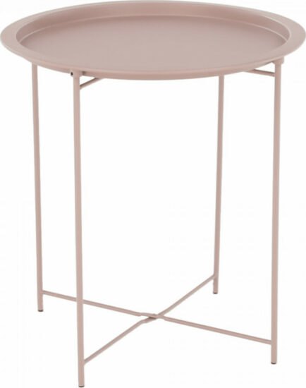 Odkládací stolky - Tempo Kondela Příruční stolek s odnímatelným tácem RENDER - nude růžový + kupón KONDELA10 na okamžitou slevu 3% (kupón uplatníte v košíku)