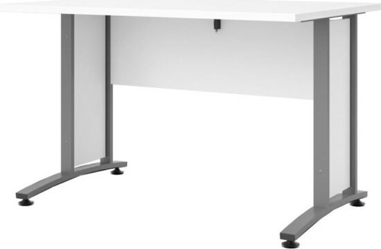Psací - Falco Psací stůl Office 403/437 bílá/silver grey