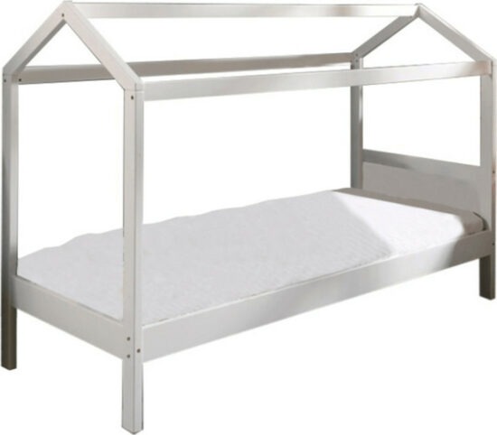 Dětské postele - Tempo Kondela Montessori postel IMPRES - bílá/borovicové dřevo + kupón KONDELA10 na okamžitou slevu 3% (kupón uplatníte v košíku)