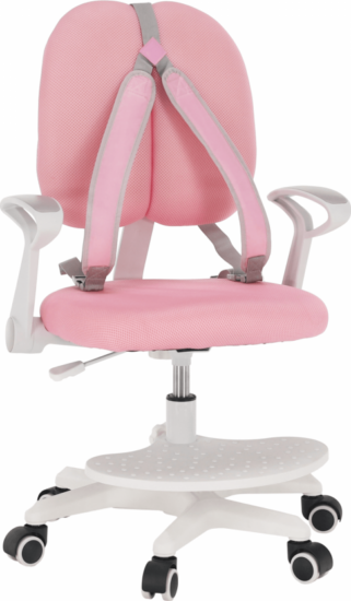 Dětské židle - Tempo Kondela Rostoucí židle s podnoží a šlemi ANAIS - růžová/bílá + kupón KONDELA10 na okamžitou slevu 3% (kupón uplatníte v košíku)