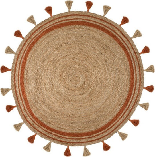 Kusové koberce - Flair Rugs Kusový koberec Lunara Jute Circle Orange 150x150 (průměr) kruh