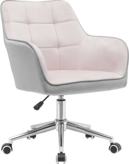 Kancelářské židle - Tempo Kondela Kancelářské křeslo FELTON NEW - Velvet látka růžová/šedá + kupón KONDELA10 na okamžitou slevu 3% (kupón uplatníte v košíku)