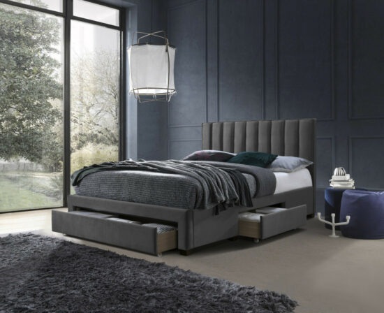 Dvoulůžkové - Halmar Manželská postel GRACE 160x200 cm - šedá
