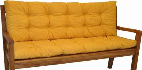 Podušky na lavice - Axin Trading Polstr na zahradní lavičku 150 cm - žlutý melír