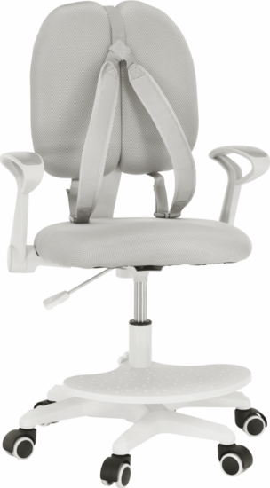 Dětské židle - Tempo Kondela Rostoucí židle s podnoží a šlemi ANAIS - šedá/bílá + kupón KONDELA10 na okamžitou slevu 3% (kupón uplatníte v košíku)