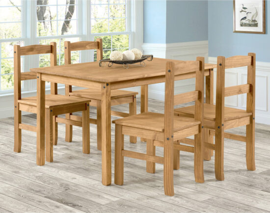 Jídelní sety 4+1 - Idea Stůl 100x80 + 4 židle CORONA 2 vosk