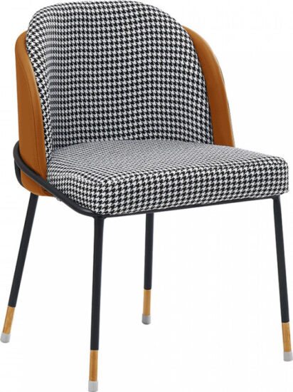 Jídelní židle - Tempo Kondela Jídelní židle KIRNA - černobílá vzor /camel + kupón KONDELA10 na okamžitou slevu 3% (kupón uplatníte v košíku)