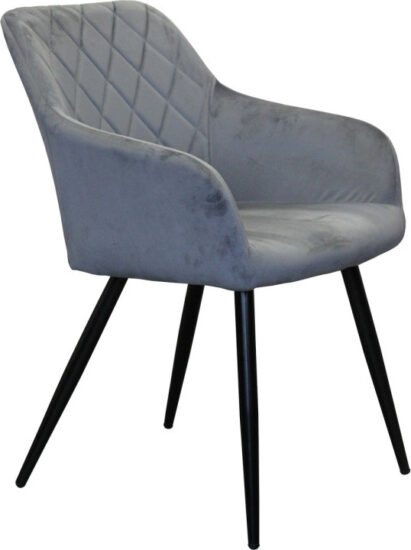 Polokřesla (židle s područkami) - Idea Jídelní židle DIAMANT šedý samet