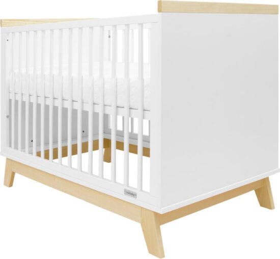 Dětské postýlky - NEW BABY Dětská postýlka se zábranou New Baby MARCUS 120x60 cm bílá/přírodní