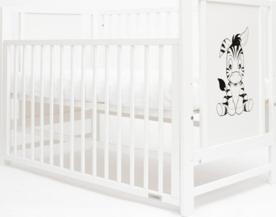 Dětské postýlky - NEW BABY Dětská postýlka New Baby BEA Zebra se stahovací bočnicí bílá