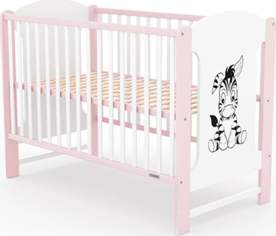 Dětské postýlky - NEW BABY Dětská postýlka New Baby ELSA Zebra bílo-růžová