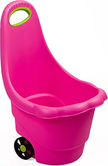 Hračky na zahradu - BAYO Dětský multifunkční vozík růžový