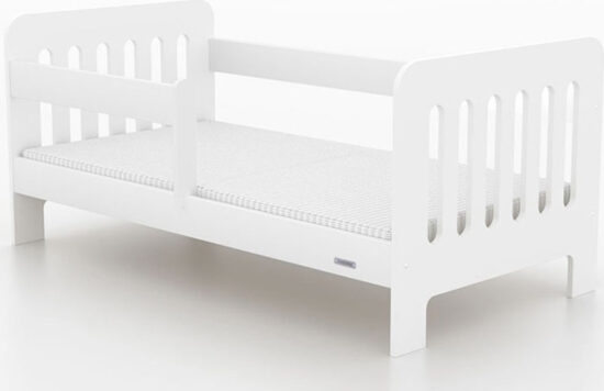 Jednolůžka - NEW BABY Dětská postel se zábranou New Baby ERIK 140x70 cm bílá